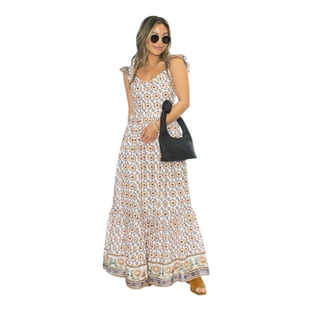NWT Cleobella Nica Maxi Dress in Marrakesh Print sz XS Boho Flowy Cotton $278
